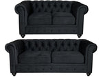Load image into Gallery viewer, Chesterfield 3 + 2 Fabric Black