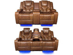 Load image into Gallery viewer, Amsterdam 3 + 2 Leather electric Led Reclining Sofa