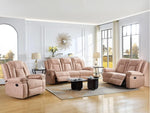 Load image into Gallery viewer, MOTION 3+2+1 RECLINER FABRIC SOFA – PINK