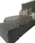 Load image into Gallery viewer, Mirrored Sapphire Upholstered Bed Frame