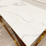 Load image into Gallery viewer, Plush-CT-35 Gold Coffee Table with Polar White Sintered Top