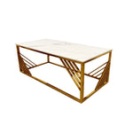 Load image into Gallery viewer, Plush-CT-35 Gold Coffee Table with Polar White Sintered Top