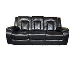 Load image into Gallery viewer, PARIS 3+2 RECLINER LEATHER AIRE SOFA – BLACK