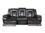 Load image into Gallery viewer, PARIS 3+2 RECLINER LEATHER AIRE SOFA – BLACK