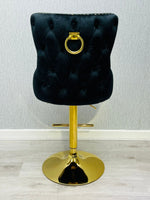 Load image into Gallery viewer, Plush-BS-19 Black Ring Knocker Breakfast Stool