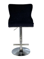 Load image into Gallery viewer, Plush-BS-27 Black Velvet Bar Stool
