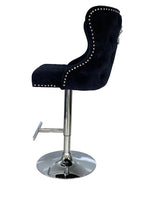 Load image into Gallery viewer, Plush-BS-27 Black Velvet Bar Stool
