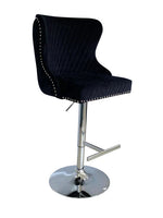 Load image into Gallery viewer, Plush-BS-27 Black Velvet Bar Stool