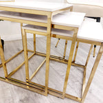 Load image into Gallery viewer, Cato Nest of 3 Square Coffee Tables with Polar White Sintered Stone Tops