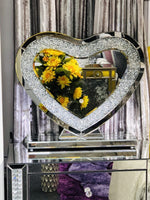 Load image into Gallery viewer, Crushed Diamond LED Heart Dresser Mirror