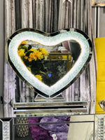 Load image into Gallery viewer, Crushed Diamond LED Heart Dresser Mirror