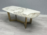Load image into Gallery viewer, Plush-CT-18 Oval Ceramic Gold Coffee Table