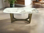 Load image into Gallery viewer, Plush-CT-18 Oval Ceramic Gold Coffee Table