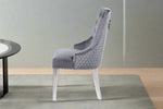 Load image into Gallery viewer, Plush-DC-24 Round Knocker Grey Velvet Dining Chair