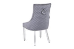 Load image into Gallery viewer, Plush-DC-24 Round Knocker Grey Velvet Dining Chair