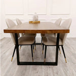 Load image into Gallery viewer, Plush-DT-19 1.8 Dining Table Solid Dark Pine wood with Matt Black Metal Legs
