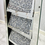 Load image into Gallery viewer, Crushed Crystal Slanted 3 Drawer Bedside