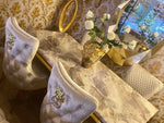 Load image into Gallery viewer, Plush-DT-13 120cm Cream & Gold Frame Marble Table