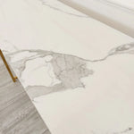 Load image into Gallery viewer, Plush-CNT-37 Gold Console Table with Polar White Sintered Top