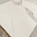 Load image into Gallery viewer, Plush-DT-37 Gold Lamp Table with Polar White Sintered Top