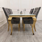 Load image into Gallery viewer, Plush-DT-02 Gold Dining Table 1m