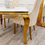 Load image into Gallery viewer, Plush-DT-02 Gold Dining Table 1m