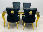 Load image into Gallery viewer, Plush-DT-13 2m Black & Gold Frame Marble Table