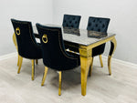 Load image into Gallery viewer, Plush-DT-13 160cm Black & Gold Frame Marble Table