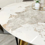 Load image into Gallery viewer, Plush-DT-17 Gold 1.3 Round Dining Table with Sintered Stone Top