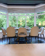 Load image into Gallery viewer, Plush-DT-01 Gold 1.8 Dining Table with Polar White Sintered Stone Top