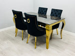 Load image into Gallery viewer, Plush-DT-13 160cm Black & Gold Frame Marble Table