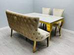 Load image into Gallery viewer, Plush-DB-20 Cream Gold Luxury Bench