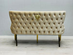 Load image into Gallery viewer, Plush-DB-20 Cream Gold Luxury Bench