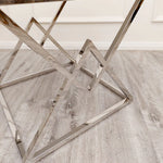 Load image into Gallery viewer, Plush-DT-33 Chrome Lamp Table with Stomach Ash Sintered Stone Top