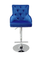 Load image into Gallery viewer, Plush-BS-24 Navy Fabric Bar Stool