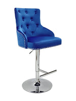 Load image into Gallery viewer, Plush-BS-24 Navy Fabric Bar Stool