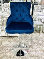 Load image into Gallery viewer, Plush-BS-24 Navy Fabric Bar Stool