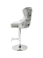 Load image into Gallery viewer, Plush-BS-27 HQ Silver Velvet Bar Stool