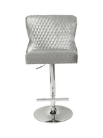 Load image into Gallery viewer, Plush-BS-27 HQ Silver Velvet Bar Stool
