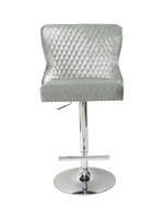 Load image into Gallery viewer, Plush-BS-27 HQ Silver Velvet Bar Stool