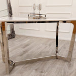 Load image into Gallery viewer, Plush-DT-03 1.6 Chrome Dining Table with Polar White Sintered Stone Top