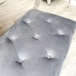Load image into Gallery viewer, Plush-DB-02 Velvet Dining Bench in Dark Grey
