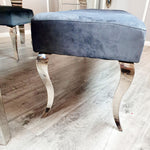 Load image into Gallery viewer, Plush-DB-02 Velvet Dining Bench in Dark Grey