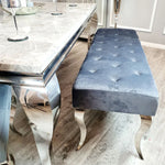 Load image into Gallery viewer, Plush-DB-02 Velvet Dining Bench in Dark Grey