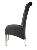 Load image into Gallery viewer, Plush-DC-25 Grey Colour Chrome Leg Lion Knocker Dining Chair