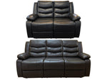Load image into Gallery viewer, Roma 3 + 2 Recliner Leather Aire Sofa Black