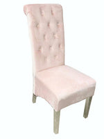 Load image into Gallery viewer, Plush-DC-25 Pink Colour Chrome Leg Lion Knocker Dining Chair