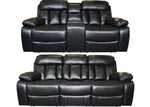 Load image into Gallery viewer, Vancouver 3 + 2 Recliner Leather Aire Sofa- Black