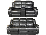 Load image into Gallery viewer, Venice 3 + 2 Recliner Leather Aire Sofa- Black