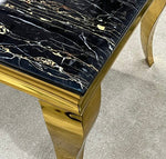 Load image into Gallery viewer, Plush-DT-13 180cm Gold Frame Marble Table (Black & Gold)